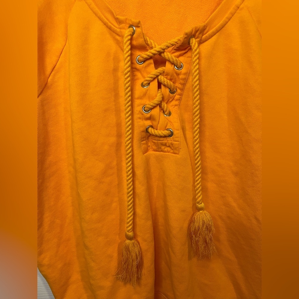 J Crew University Terry Short Sleeve Lace Up Shirt Size Large - Picture 4 of 9